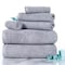 Hastings Home 6-piece 100-percent Cotton Towel Set with 2 Bath Towels, 2 Hand Towels and 2 Washcloths (Silver) 771511GVI - alternate 1
